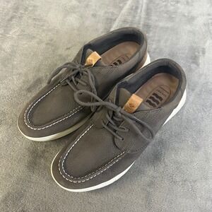 Sperry Boat Shoes Mens 8 Grey Leather Plushwave Moc Toe STS22674